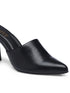 GNIST Pointed Mule Black Stiletto Heel