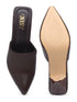 GNIST Pointed Mule Brown Stiletto Heel