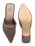 GNIST Pointed Mule Khaki Stiletto Heel