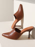 GNIST Pointed Mule Tan Stiletto Heel