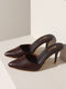 GNIST Classy Pointed Mule Brown Stiletto Heel