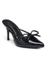 GNIST Pointed Mule With Bow Black Stiletto Heel