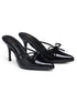 GNIST Pointed Mule With Bow Black Stiletto Heel