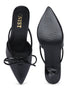 GNIST Pointed Mule With Bow Black Stiletto Heel
