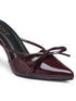 GNIST Pointed Mule With Bow Cherry Stiletto Heel