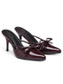 GNIST Pointed Mule With Bow Cherry Stiletto Heel