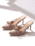 GNIST Pointed Mule With Bow Nude Stiletto Heel