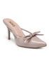 GNIST Pointed Mule With Bow Nude Stiletto Heel
