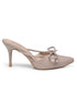 GNIST Pointed Mule With Bow Nude Stiletto Heel