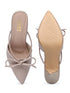 GNIST Pointed Mule With Bow Nude Stiletto Heel