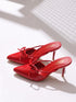 GNIST Pointed Mule With Bow Red Stiletto Heel
