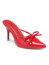 GNIST Pointed Mule With Bow Red Stiletto Heel