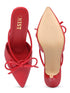 GNIST Pointed Mule With Bow Red Stiletto Heel