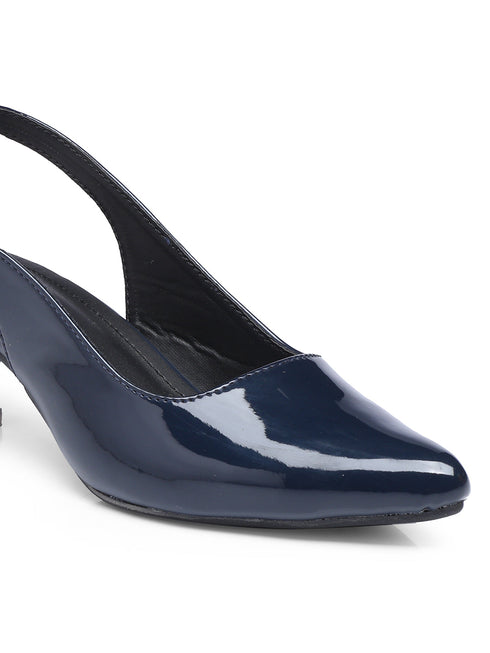 GNIST Classy Pointed Navy Kitten Heel
