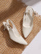 GNIST Classy Pointed White Kitten Heel