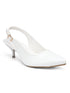 GNIST Classy Pointed White Kitten Heel