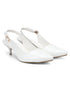 GNIST Classy Pointed White Kitten Heel