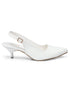 GNIST Classy Pointed White Kitten Heel