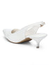 GNIST Classy Pointed White Kitten Heel