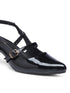 GNIST Structured pointed Black Kitten Heel