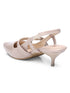 GNIST Structured pointed Nude Kitten Heel