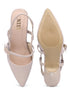 GNIST Structured pointed Nude Kitten Heel