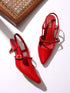 GNIST Structured pointed Red Kitten Heel