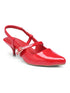 GNIST Structured pointed Red Kitten Heel