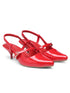 GNIST Structured pointed Red Kitten Heel