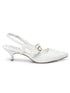 GNIST Structured pointed White Kitten Heel