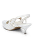 GNIST Structured pointed White Kitten Heel