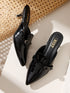 GNIST Structured Mule Black Kitten Heel