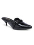 GNIST Structured Mule Black Kitten Heel
