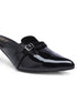 GNIST Structured Mule Black Kitten Heel