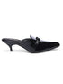 GNIST Structured Mule Black Kitten Heel