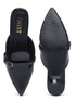 GNIST Structured Mule Black Kitten Heel