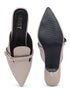 GNIST Structured Mule Nude Kitten Heel