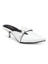 GNIST Structured Mule White Kitten Heel