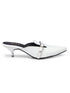GNIST Structured Mule White Kitten Heel