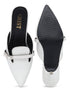 GNIST Structured Mule White Kitten Heel