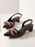GNIST Embellished Pointed Cherry Block Heel