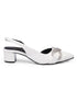 GNIST Embellished Pointed White Block Heel