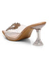 GNIST Pointed Embellished Transparent Beige Heels