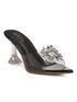 GNIST Pointed Embellished Transparent Black Heels