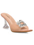 GNIST Pointed Embellished Transparent Peach Heels