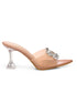 GNIST Pointed Embellished Transparent Peach Heels