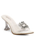 GNIST Pointed Embellished Transparent White Heels