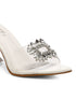GNIST Pointed Embellished Transparent White Heels