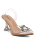 GNIST Round Rhinestone Studded Beige Pointed Stilettos