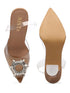GNIST Round Rhinestone Studded Beige Pointed Stilettos
